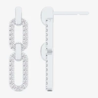 G-H / Si1-Si2) Womens 1/4 CT. T.W. Lab Grown White Diamond 10K Gold Paperclip Drop Earrings