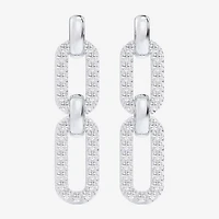 G-H / Si1-Si2) Womens 1/4 CT. T.W. Lab Grown White Diamond 10K Gold Paperclip Drop Earrings