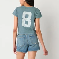 Arizona Womens Juniors Round Neck Short Sleeve Regular Fit Graphic T-Shirt