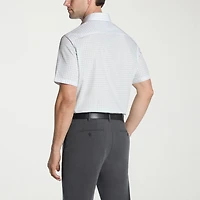 Van Heusen Poplin Mens Regular Fit Easy Care Wrinkle Free Short Sleeve Dress Shirt