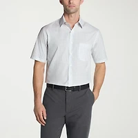 Van Heusen Poplin Mens Regular Fit Easy Care Wrinkle Free Short Sleeve Dress Shirt