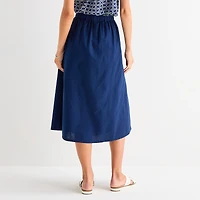 St. John's Bay Womens Tall Mid Rise Midi A-Line Skirt
