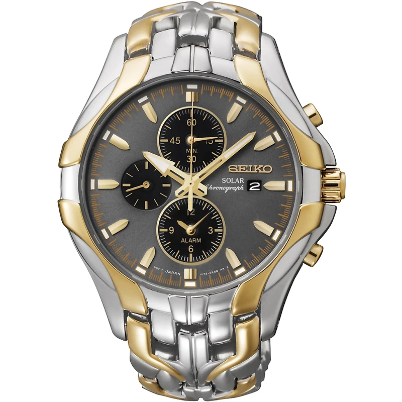 Seiko® Excelsior Mens Two-Tone Chronograph Solar Watch SSC138