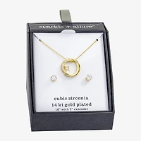 Sparkle Allure Womens Cubic Zirconia 14K Gold Over Brass 2-pc. Jewelry Set