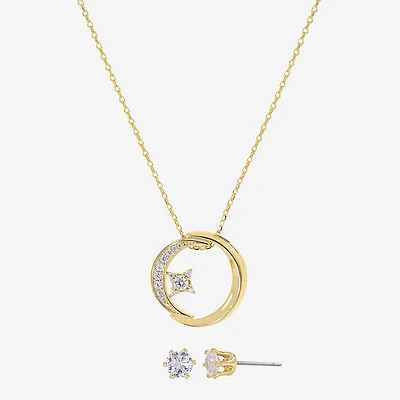 Sparkle Allure Womens Cubic Zirconia 14K Gold Over Brass 2-pc. Jewelry Set