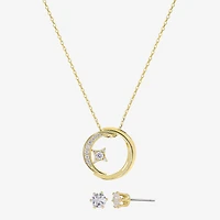 Sparkle Allure Womens Cubic Zirconia 14K Gold Over Brass 2-pc. Jewelry Set