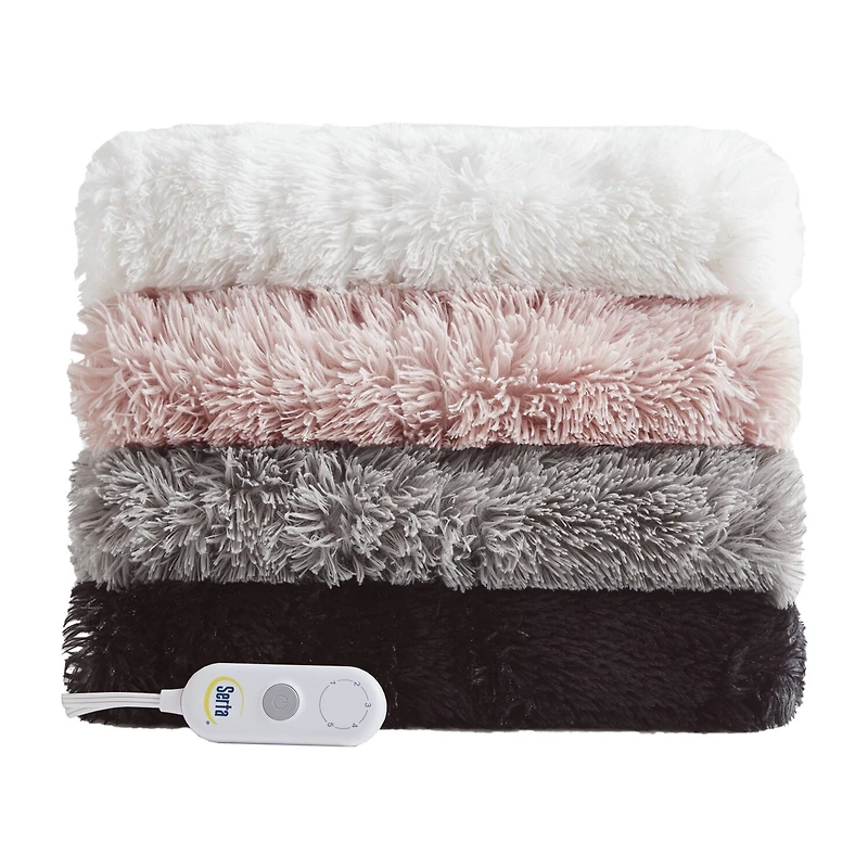 Serta® Leena Shaggy Faux Fur Heated Throw