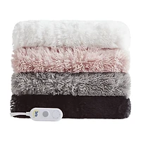 Serta® Leena Shaggy Faux Fur Heated Throw