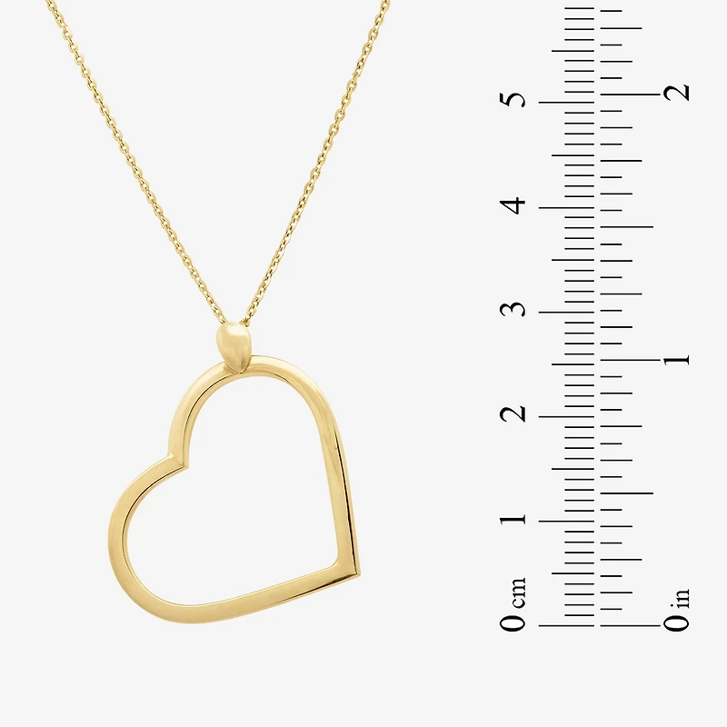 Womens 14K Gold Heart 18 Inch Pendant Necklace