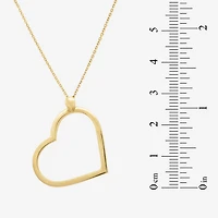 Womens 14K Gold Heart 18 Inch Pendant Necklace