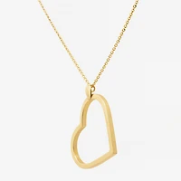 Womens 14K Gold Heart 18 Inch Pendant Necklace