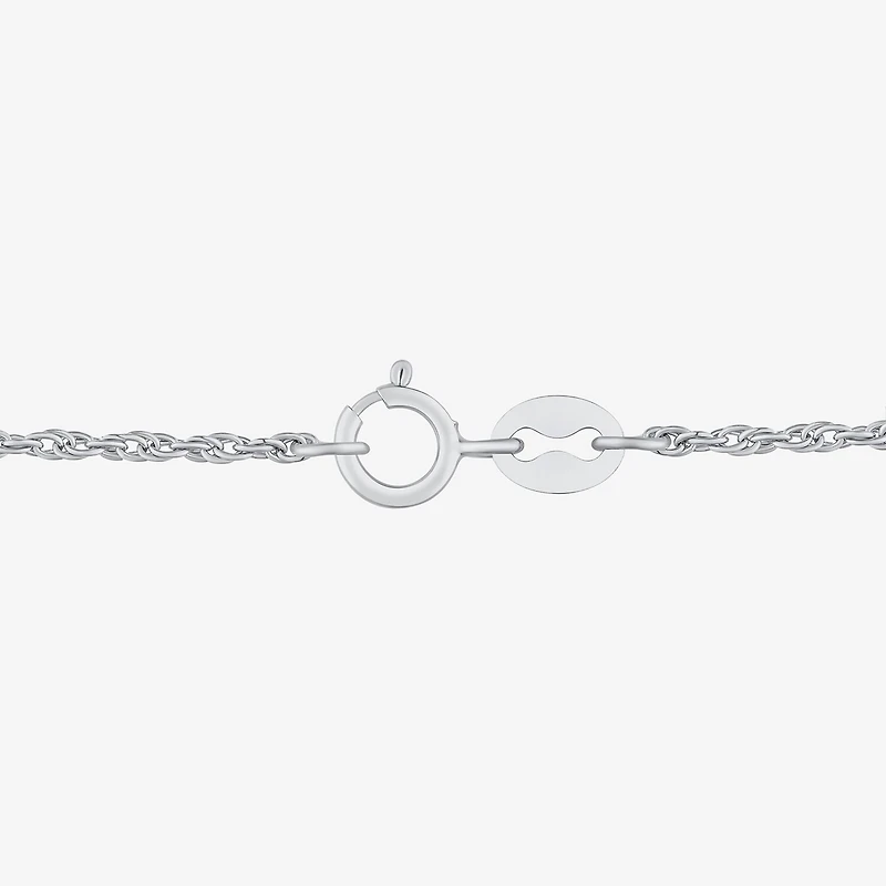 Mens White Cubic Zirconia Sterling Silver Cross 24 Inch Pendant Necklace