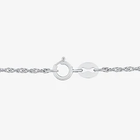 Mens White Cubic Zirconia Sterling Silver Cross 24 Inch Pendant Necklace