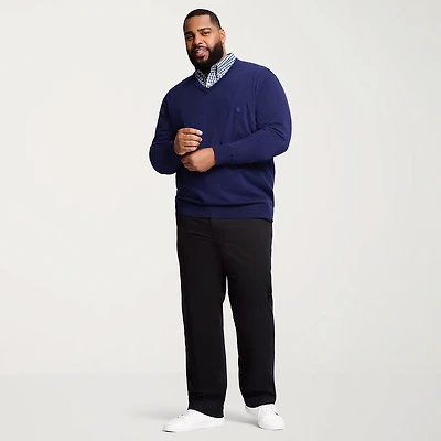 IZOD Sportflex Waistband Non Iron Performance Mens Straight Fit Big and Tall Flat Front Pant