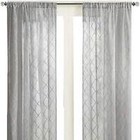 Madison Park Iris Diamond Rod Pocket Sheer Single Curtain Panel
