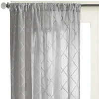 Madison Park Iris Diamond Rod Pocket Sheer Single Curtain Panel