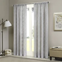Madison Park Iris Diamond Rod Pocket Sheer Single Curtain Panel