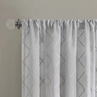 Madison Park Iris Diamond Rod Pocket Sheer Single Curtain Panel
