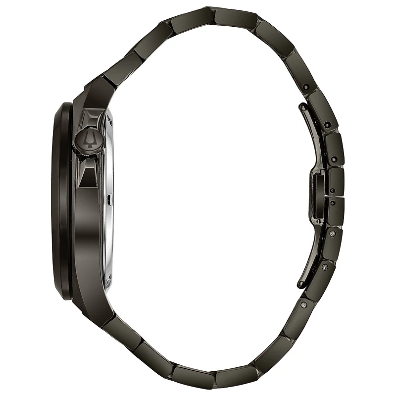 Bulova Maquina Mens Automatic Gray Bracelet Watch 98a179