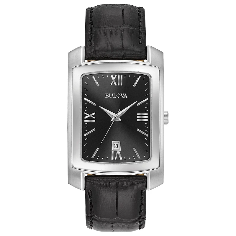 Bulova Classic Mens Black Strap Watch 96b269