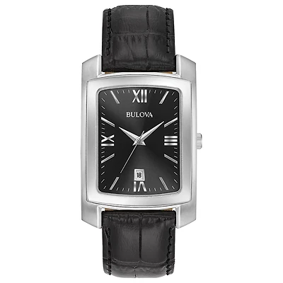 Bulova Classic Mens Black Strap Watch 96b269