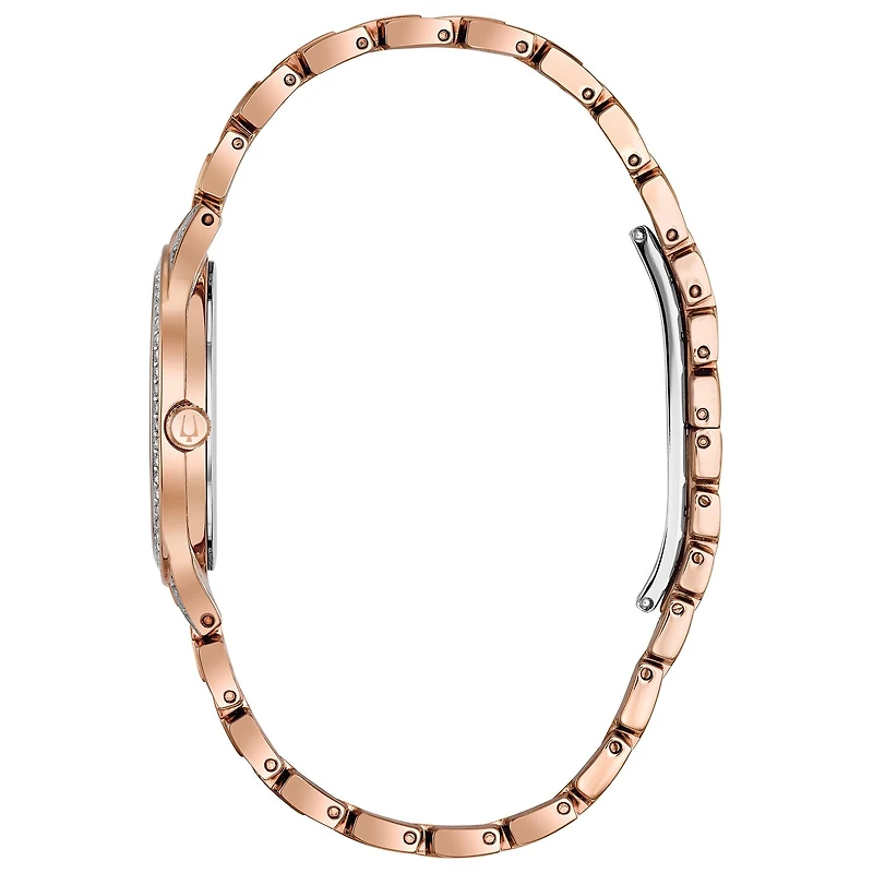 Bulova Phantom Womens Rose Goldtone Stainless Steel Bracelet Watch 98l235