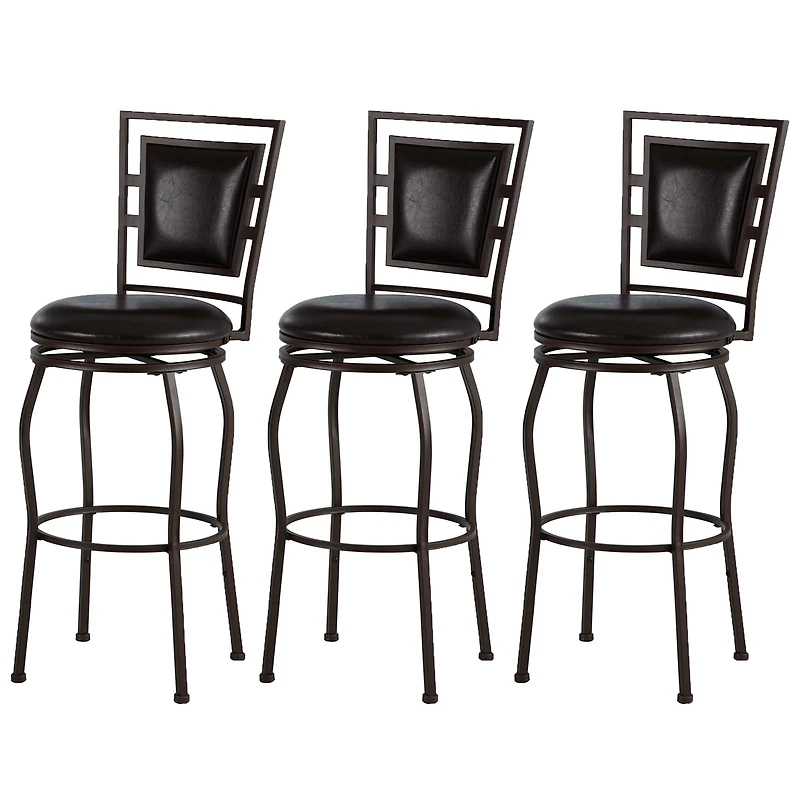 3Pc Adjustable Stool Set Swivel Seat