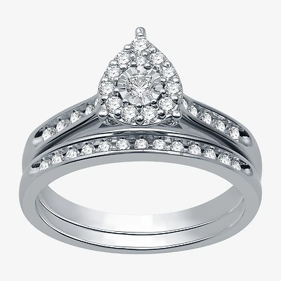 I Said Yes (H-I / I1) Womens 3/8 CT. T.W. Lab Grown White Diamond Sterling Silver or 14K Gold Over Bridal Set