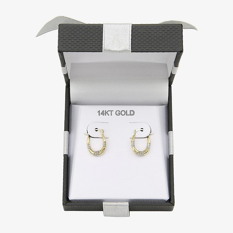 Womens 14K Gold 13.1mm Hoop Earrings