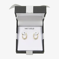 Womens 14K Gold 13.1mm Hoop Earrings