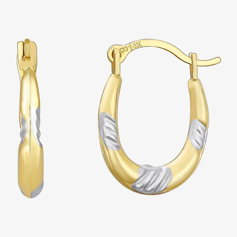 Womens 14K Gold 13.1mm Hoop Earrings