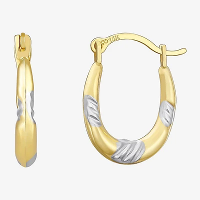 Womens 14K Gold 13.1mm Hoop Earrings