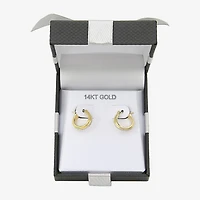 Womens 14K Two Tone Gold 12.5mm Hoop Earrings