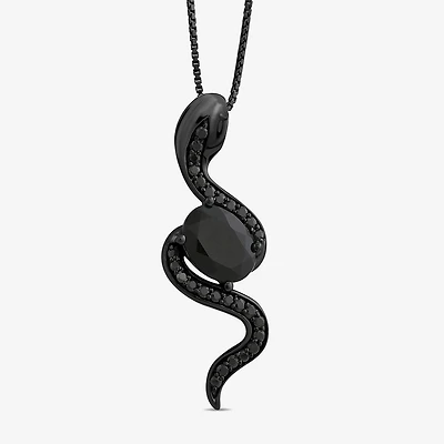 Enchanted Disney Fine Jewelry Villains Womens 1/5 CT. Genuine Black Onyx Sterling Silver 18 Inch Pendant Necklace