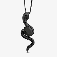 Enchanted Disney Fine Jewelry Villains Womens 1/5 CT. Genuine Black Onyx Sterling Silver 18 Inch Pendant Necklace