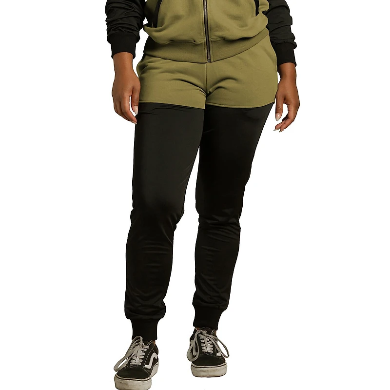 Poetic Justice Womens Cuffed Mid Rise Jogger Pant