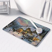 Thomas Kinkade Santa'S Christmas Memory Foam Bath Rug