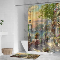 Thomas Kinkade French Riviera Cafe Shower Curtain