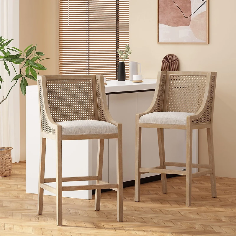Breck 2Pc Counter Height Upholstered Bar Stool