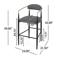 Elmore 2Pc Counter Height Upholstered Bar Stool