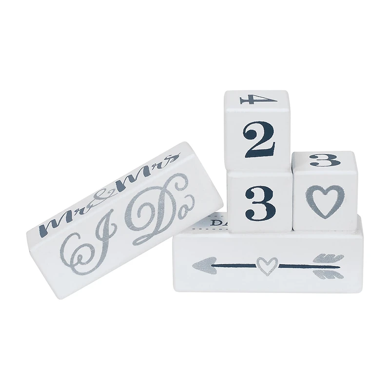 Malden 4"X4" Wedding Countdown Blocks Tabletop Frame