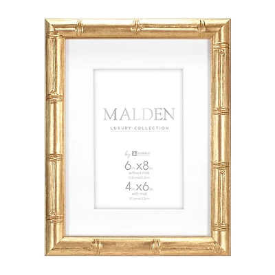 Malden "4""X6"" & 6""X8"" Gold Matted Bamboo" Tabletop Frame