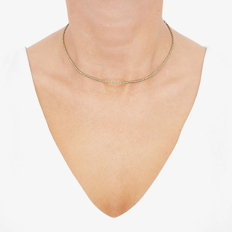 Girls 14K Gold 13 Inch Rope Chain Necklace