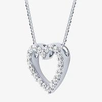 (H-I / I1) Womens 1/4 CT. T.W. Lab Grown White Diamond 10K Gold Heart 18 Inch Pendant Necklace