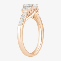 Love Lives Forever (H-I / Si2) Womens 1 1/2 CT. T.W. Lab Grown White Diamond 10K Gold Oval Side Stone 3-Stone Engagement Ring