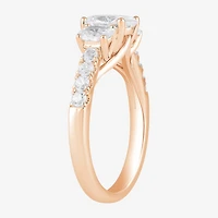 Love Lives Forever (H-I / Si2) Womens 2 CT. T.W. Lab Grown White Diamond 10K Gold Oval Side Stone 3-Stone Engagement Ring