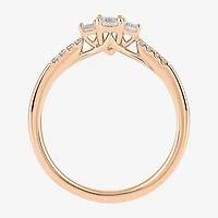 Love Lives Forever (H-I / Si2) Womens / CT. T.W. Lab Grown White Diamond 10K Gold Side Stone 3-Stone Engagement Ring
