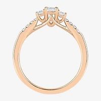 Love Lives Forever (H-I / Si2) Womens 3/4 CT. T.W. Lab Grown White Diamond 10K Gold Side Stone 3-Stone Engagement Ring