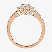 Love Lives Forever (H-I / Si2) Womens 1 CT. T.W. Lab Grown White Diamond 10K Gold Side Stone 3-Stone Engagement Ring