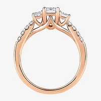 Love Lives Forever (H-I / Si2) Womens 1 1/2 CT. T.W. Lab Grown White Diamond 10K Gold Side Stone 3-Stone Engagement Ring